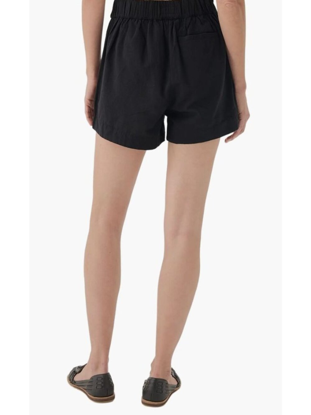 Pact Canopy Linen High-Waisted Short Made Organic Cotton Linen Black-sz XL - Picture 3 of 10